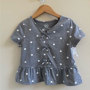 Wonder Nation Gray Heart Short Sleeve Tee